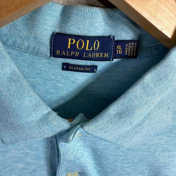 Men's Polo Ralph Lauren Classic Fit Size XL Light Blue Short Sleeve Polo Shirt - Picture 4 of 6